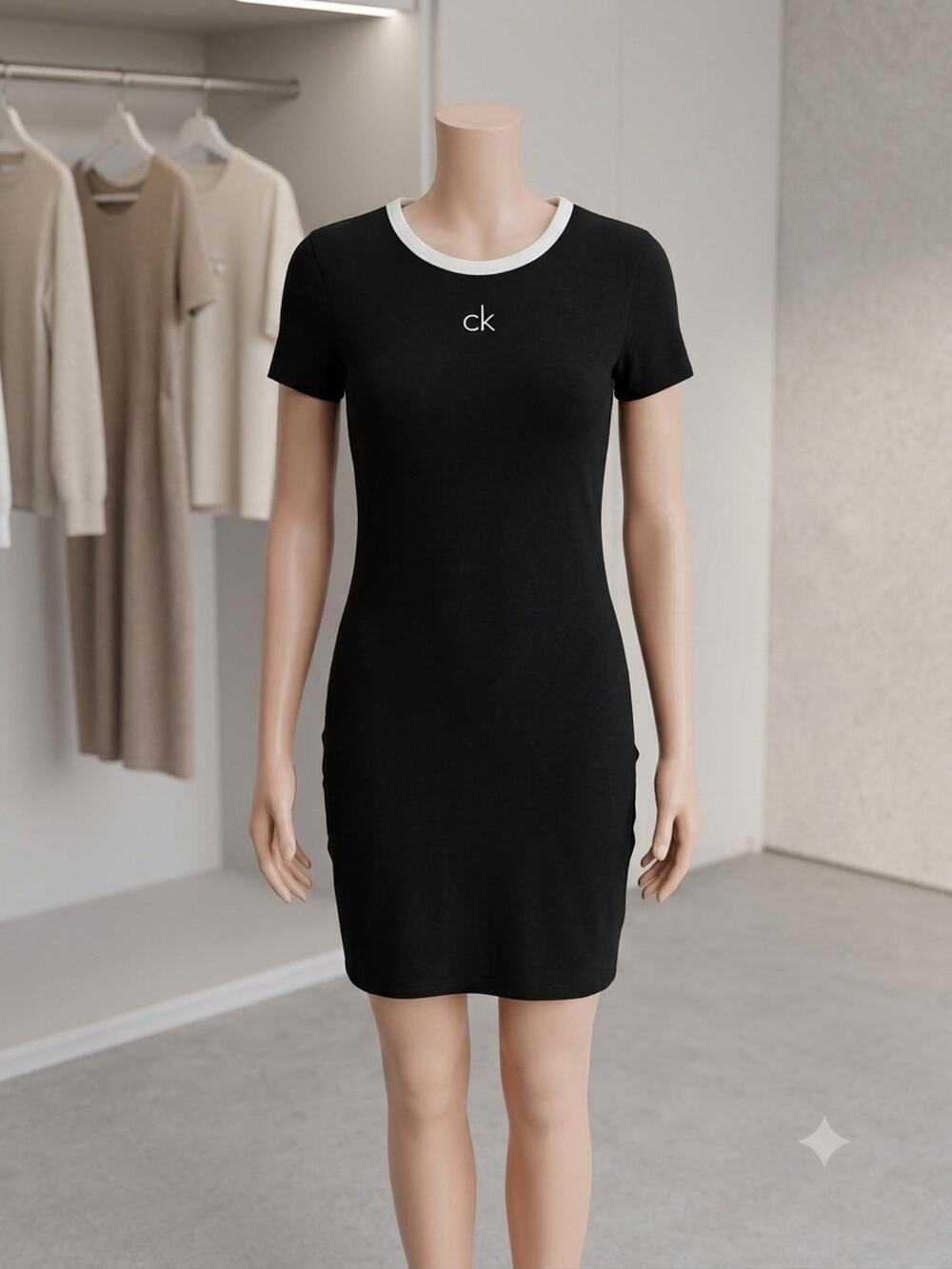 Calvin Klein CK black short sleeve t-shirt dress Size Small